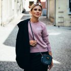 KWB bluza basic brudny róż